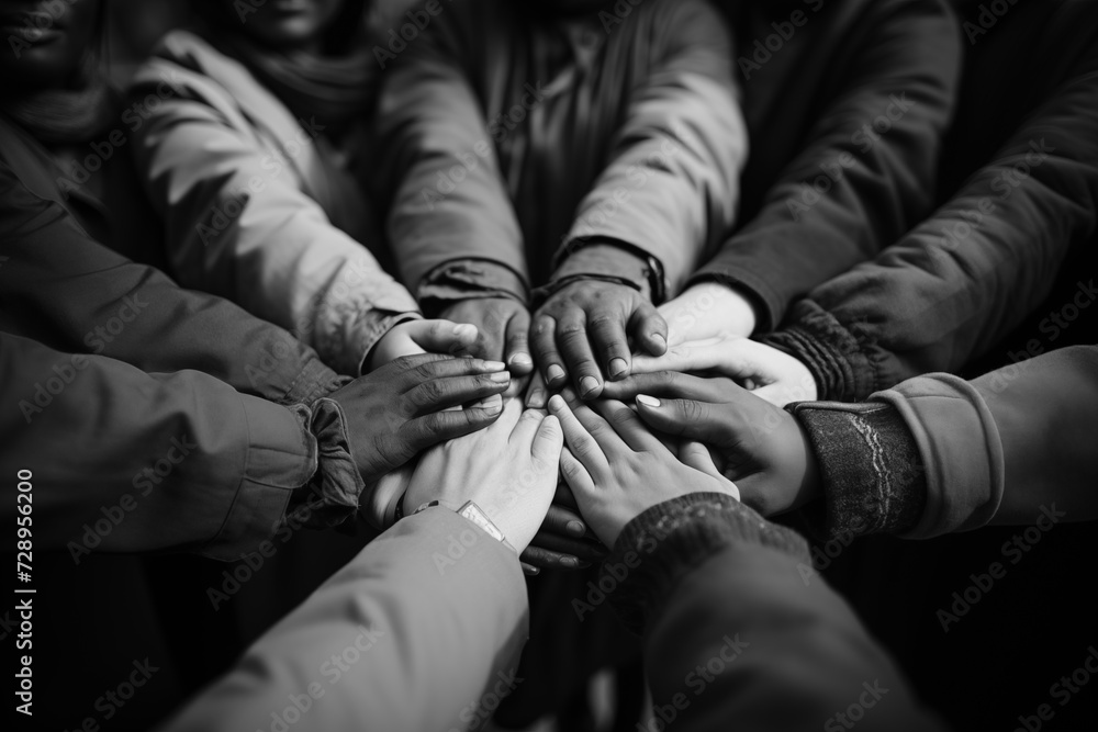 group of people holding hands together to show power of teamwork