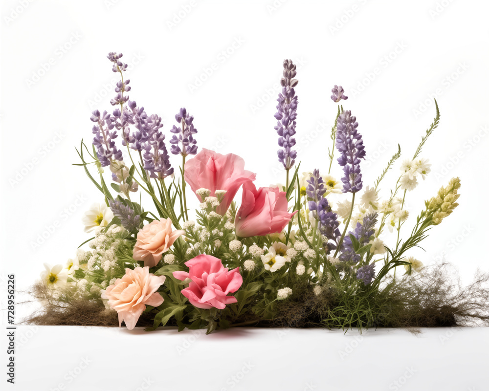 Obraz premium Garden Whispers, Flower Symphony on White