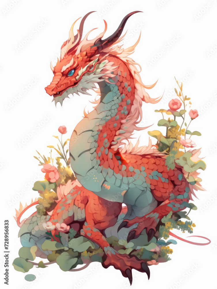 Fototapeta premium Dragon illustration of chinese year