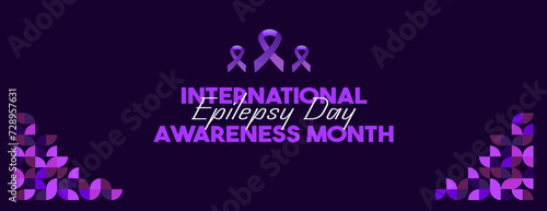 International Epilepsy Day illustration with Geometry design. Raising awareness about epilepsy and the urgent need for improved treatment, and better care. Epilepsy Day background in purplish colors