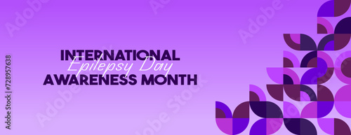 International Epilepsy Day illustration with Geometry design. Raising awareness about epilepsy and the urgent need for improved treatment, and better care. Epilepsy Day background in purplish colors