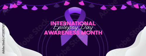 International Epilepsy Day illustration with Geometry design. Raising awareness about epilepsy and the urgent need for improved treatment, and better care. Epilepsy Day background in purplish colors