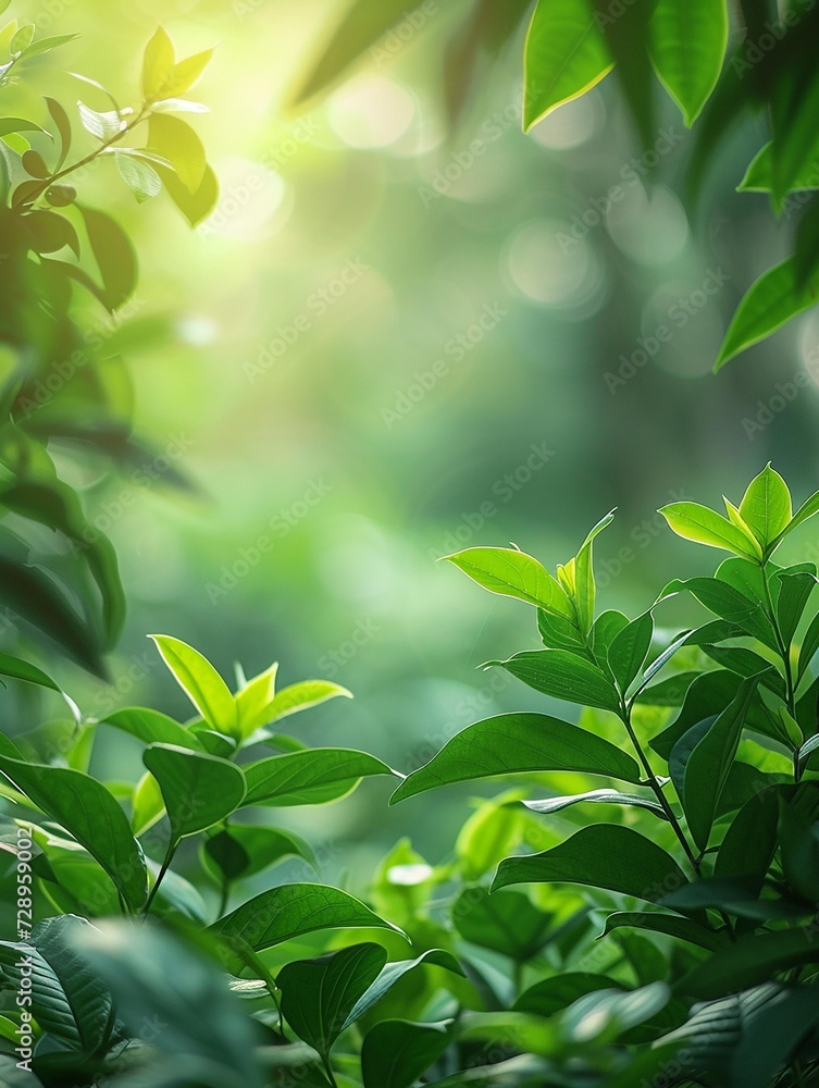 Trendy vertical Quiet Background with Blurred Greenery, AI generate Trendy vertical Quiet Background with Blurred Greenery, AI generate