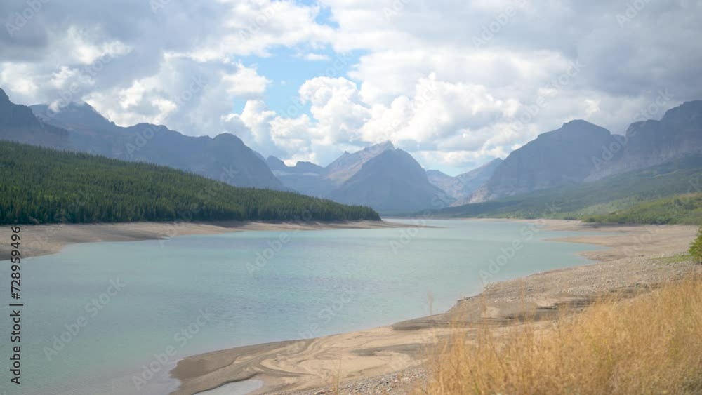Lake Sherburne during the fall in the Many Glacier region of Glacier National Park, static Lake Sherburne during the fall in the Many Glacier region of Glacier National Park, static