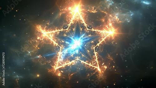 A celestial being in the form of a fivepointed star a symbol of the powers of the cosmos and the connection between heaven and earth. photo