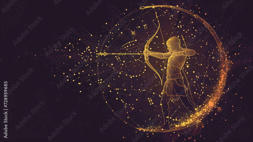 Zodiac Sign Sagittarius - obrazy, fototapety, plakaty 