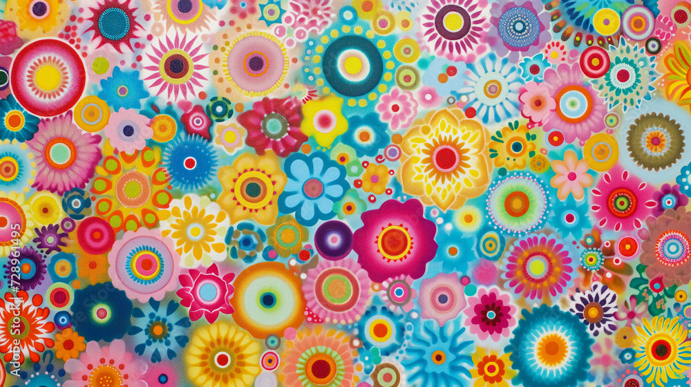 A Vibrant, Abstract Flowers Pattern That Exudes Colorfulness And Artistic Flair, Perfect For Eye-Catching Wrapping Paper