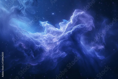 Harmonious nebula cloud patterns swirling in an abstract shape Creating a mesmerizing and cosmic visual experience