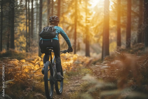 Individual engaging in sustainable outdoor activities like mountain biking or bird watching Emphasizing the significance of conserving natural ecosystems