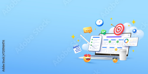 task management business planning app illustration