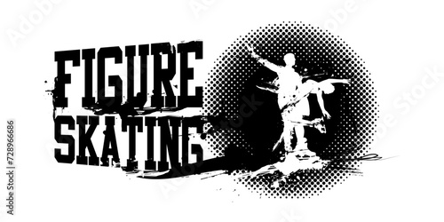 Couple Figure Skating Banner Vector Illustration