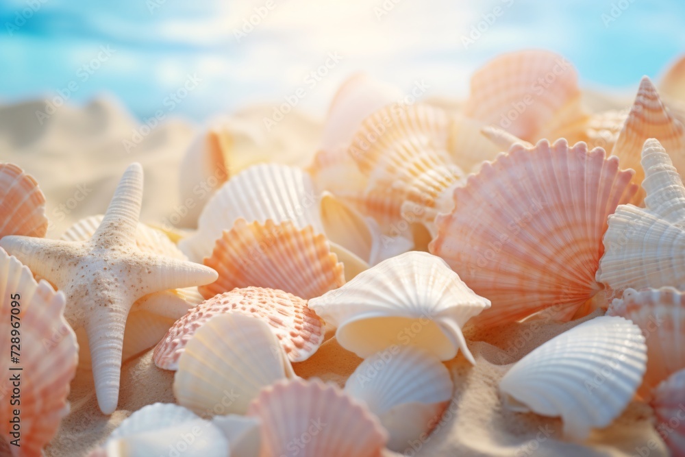 Sea shells on a beach Sea shells on a beach