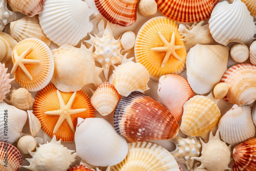 A beautiful background with seashells