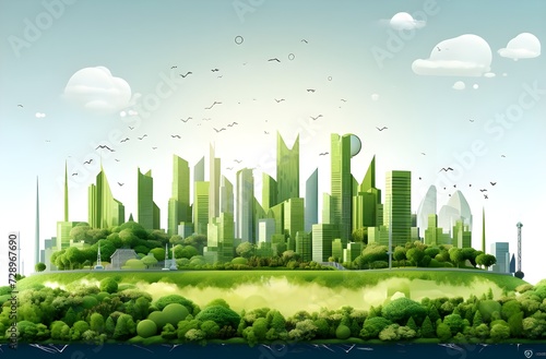 World environment day green city on earth globe earth day green city © Serene