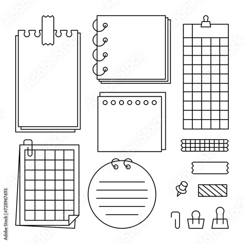 set of note paper vector