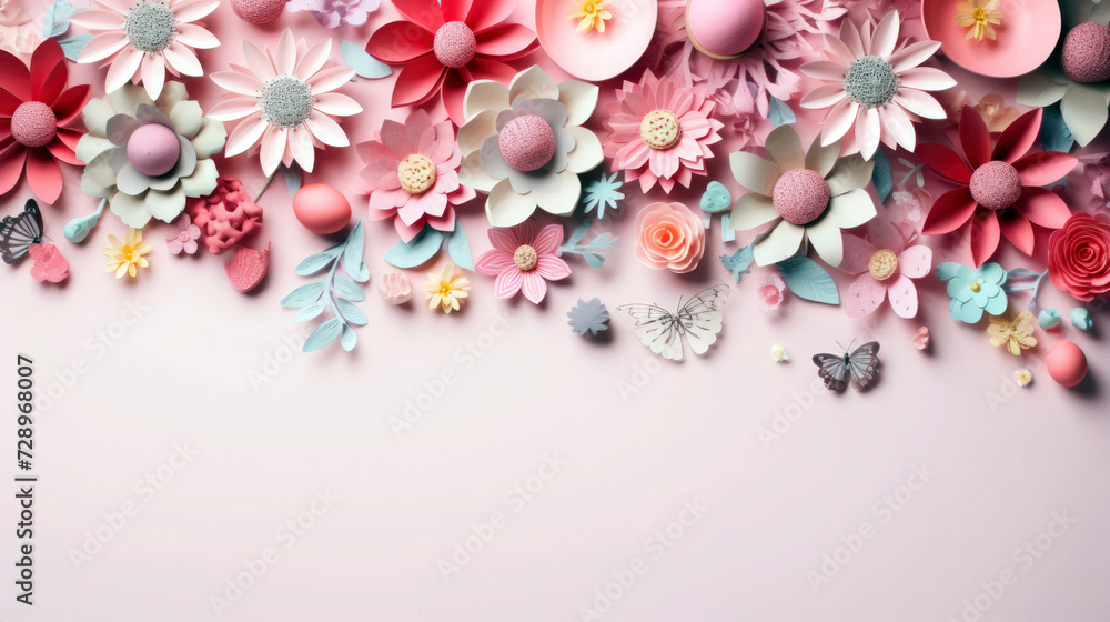 Easter Delight Display - Graceful Flatlay Setting Overflowing With Space for Messages Easter Delight Display - Graceful Flatlay Setting Overflowing With Space for Messages