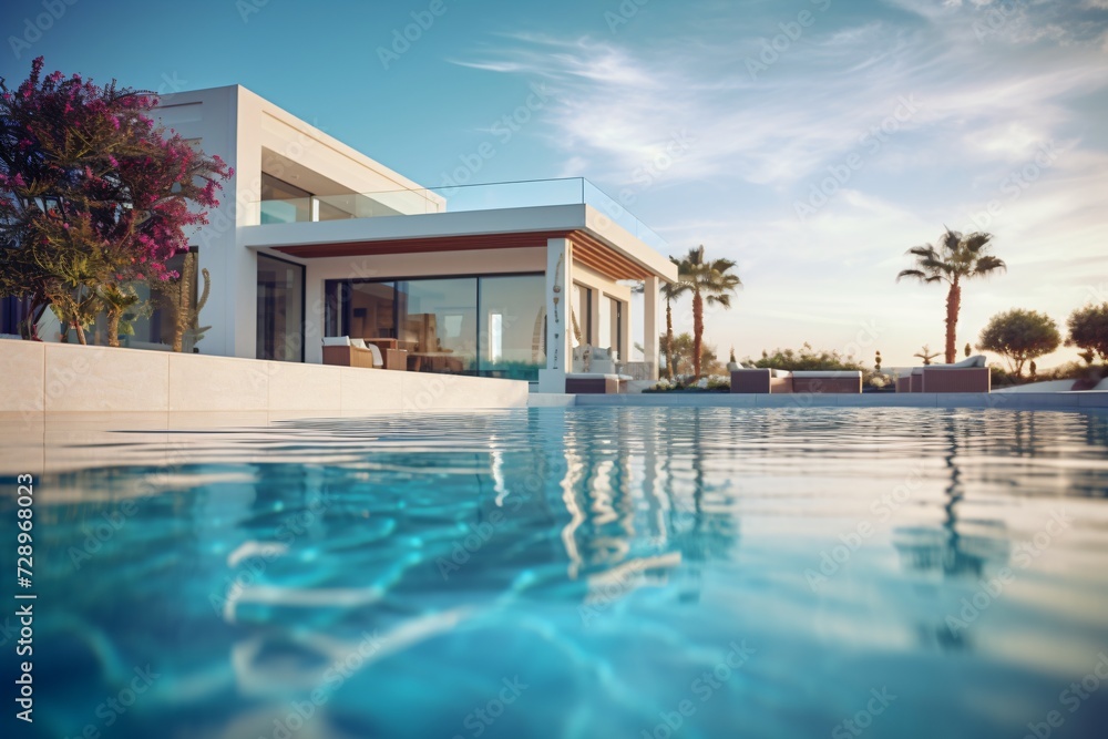 A big swimming pool in a resort A big swimming pool in a resort