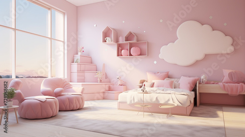 modern minimalist pink bedroom
