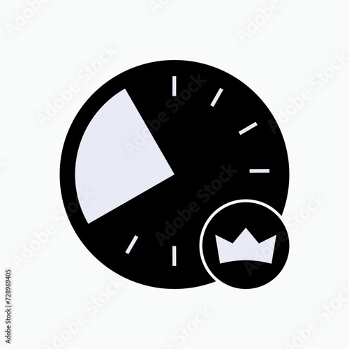 Prime Time Icon. Symbol of Regularly Occurring Time which a Mass Media Audience are highest Watching and Hearing.