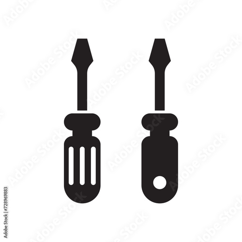 Screwdriver icon outline style. Tool symbol. Vector illustration