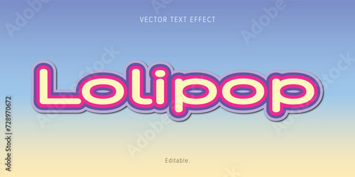 lolipop text effect editable sweet and cute text