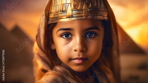 Egypt queen kid digital art illustration
