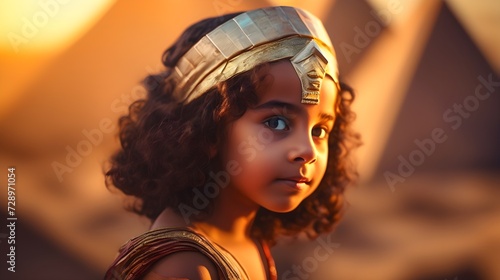 Egypt queen kid digital art illustration © Upul