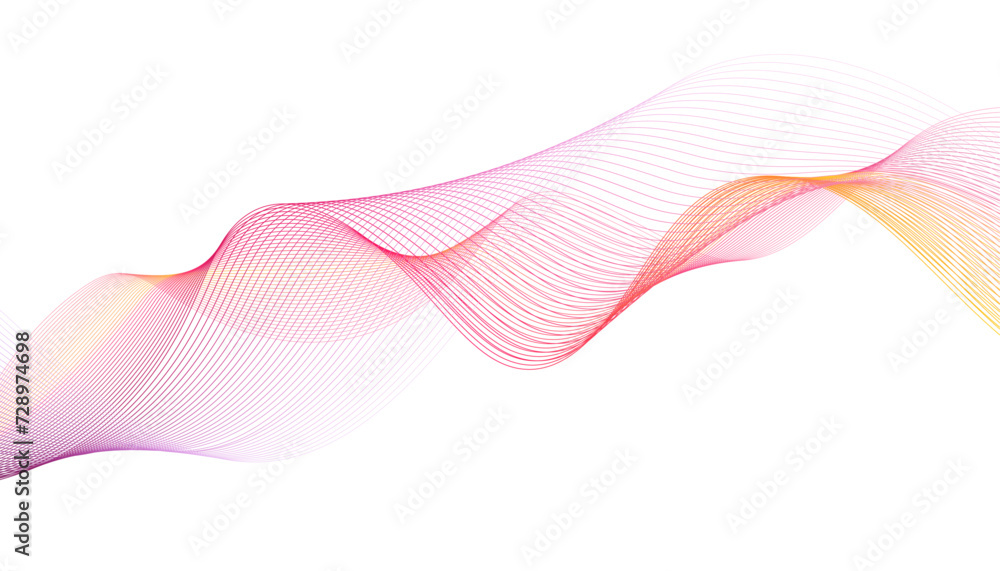 Vector abstract line art wavy smooth flowing dynamic pink gradient isolated transparent background in concept luxury, wave. Vector abstract line art wavy smooth flowing dynamic pink gradient isolated transparent background in concept luxury, wave.
