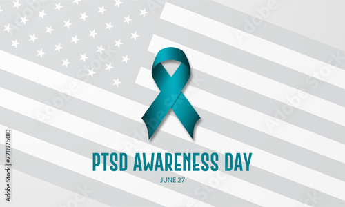 National PTSD Awareness Day June 27 Background Vector Illustration 
