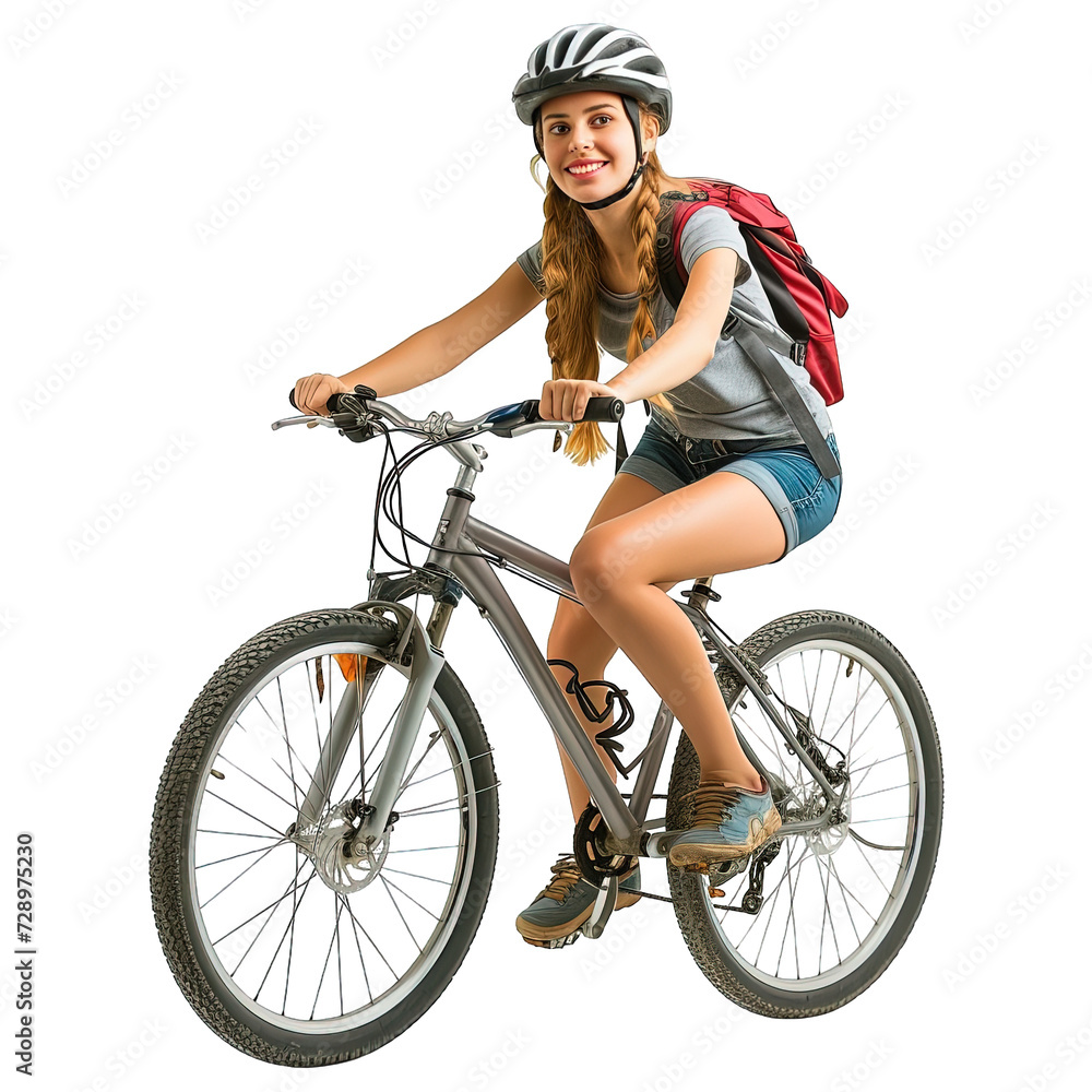 Fototapeta premium Woman Riding Bike