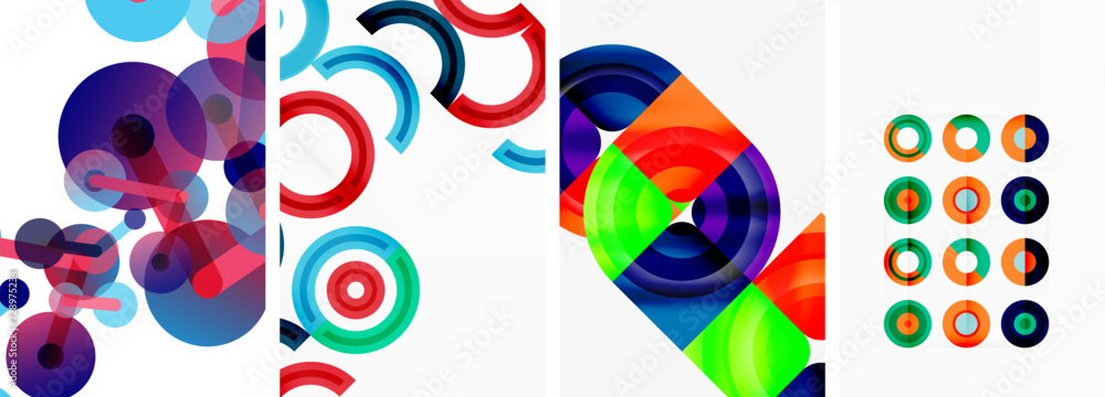 Round geometric elements and circles in background design for wallpaper, business card, cover, poster, banner, brochure, header, website