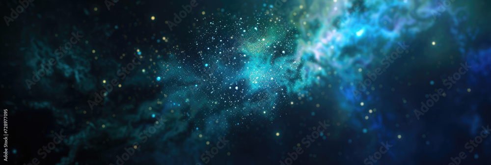  a blue yellow red green gold background with stars. Suitable for celestial, festive, or glamorous design , holiday-themed graphics.glitter lights. de focused. banner.bokeh blur circle