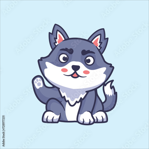 Wolf mascot logo animal character illustration