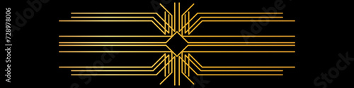 Divided art deco elements and gold header collection. art deco page divider Vintage gold border and divider, retro header graphic element.