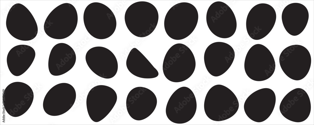Random blob shapes. Organic blobs set. Rounded abstract organic shapes collection. Shapes of cube, pebble, inkblot, amoeba, drops and stone silhouettes. Collection of modern forms. Random blob shapes. Organic blobs set. Rounded abstract organic shapes collection. Shapes of cube, pebble, inkblot, amoeba, drops and stone silhouettes. Collection of modern forms.