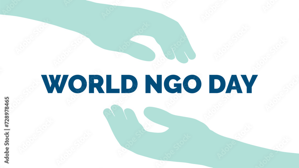 World NGO Day. Template for Background, Poster, Banner, Greeting card. Vector illustration World NGO Day. Template for Background, Poster, Banner, Greeting card. Vector illustration
