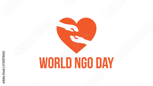 World NGO Day. Template for Background, Poster, Banner, Greeting card. Vector illustration
