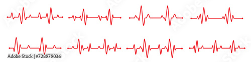 Heartbeat graph vector set concept of helping patients and exercising for health.  photo