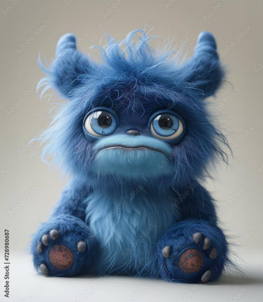 Fototapeta premium Stuffed blue monster
