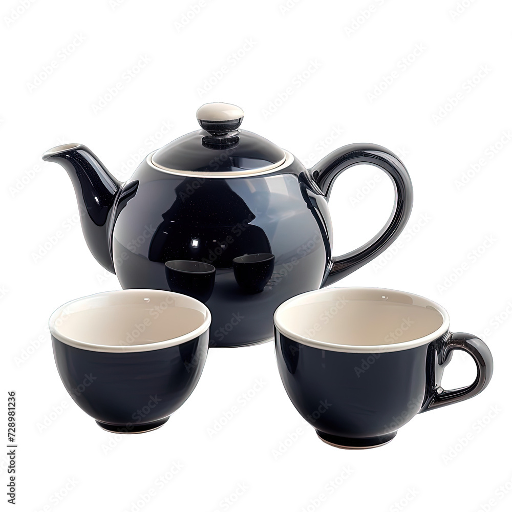 Teapot and Cups Isolated Teapot and Cups Isolated