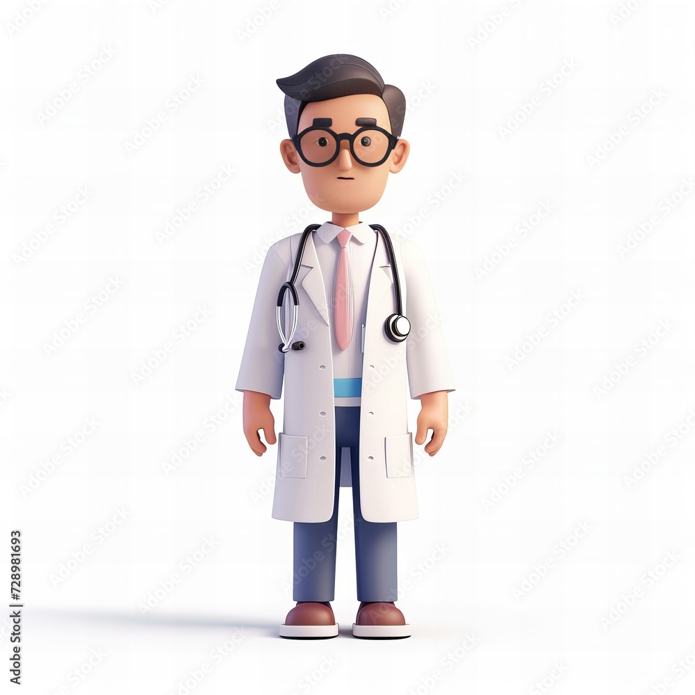 A doctor diagnoses and treats medical conditions 3d illustration