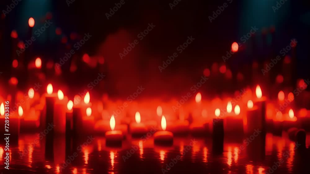 As the music starts the candles in this cartoon animation sway together like professional dancers but as the tempo picks up they start ping into each other and causing