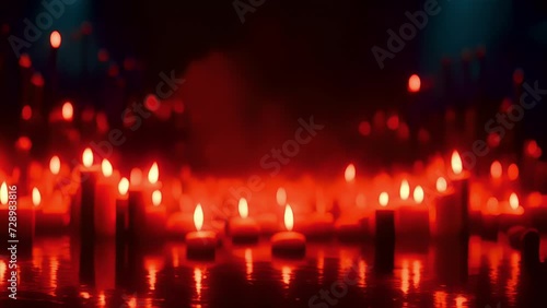 As the music starts the candles in this cartoon animation sway together like professional dancers but as the tempo picks up they start ping into each other and causing photo