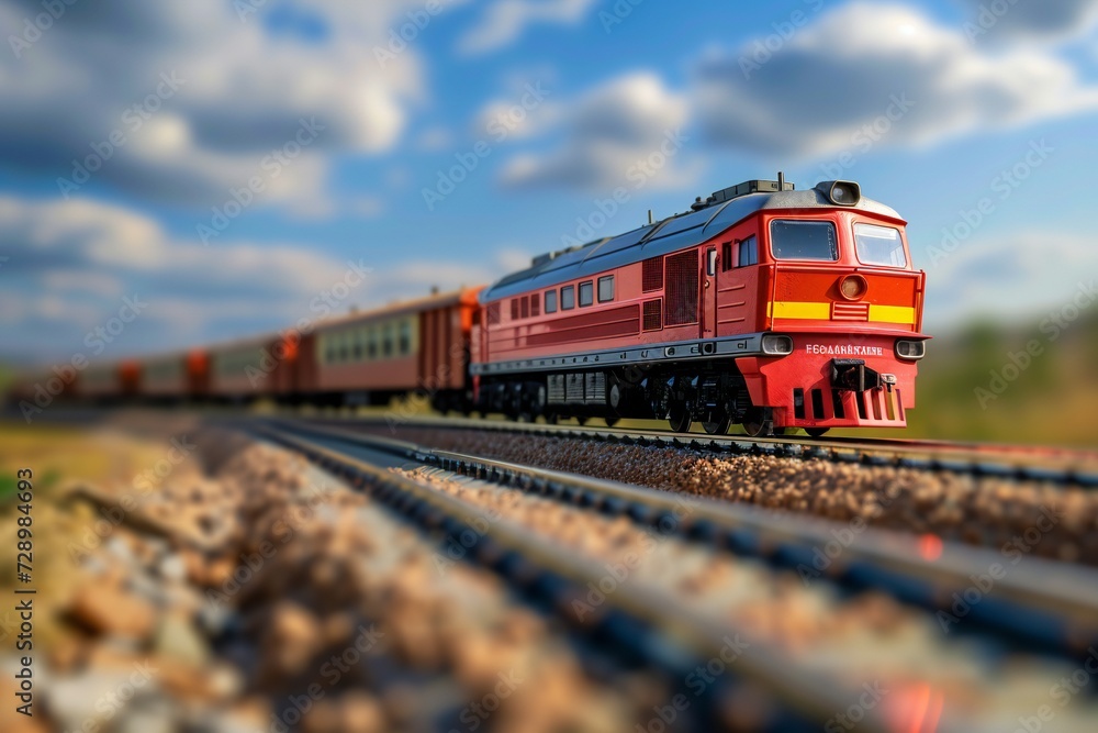 train in the countryside, in motion train in the countryside, in motion