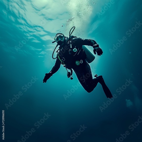 Canvas Print deep sea diver