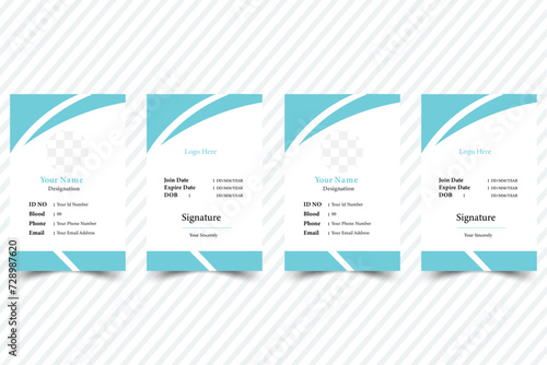 professional corporate id card template, clean id card design with mockup.
