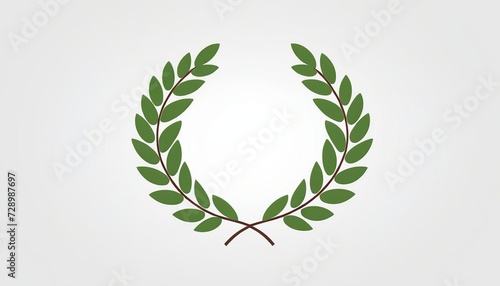 Vector Illustration of Laurel Wreath Icon in Modern Flat Style