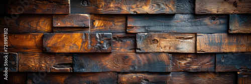 Old wooden wall. Wood texture background. Hardwood, dark old wood background, brushed wood tinted with dark polish. 