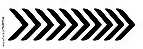 Dynamic arrow with curved corners indicating fast, speed & rapidly moving object