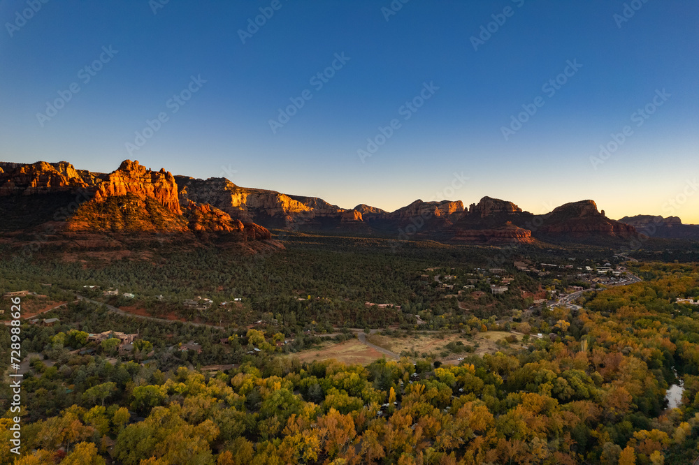 Sunset's Embrace over Sedona's Red Mountains